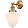 Franklin Restoration Bullet 7" Brushed Brass Sconce w/ Matte White Sha