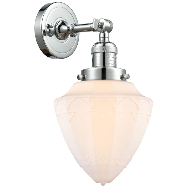 Image 1 Franklin Restoration Bullet 7" Polished Chrome Sconce w/ Matte White S