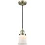 Franklin Restoration Canton 5" Brass Corded Mini Pendant w/ White Shad