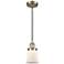Franklin Restoration Canton 5" Brass Corded Mini Pendant w/ White Shad