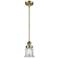 Franklin Restoration Canton 5" Brass Stemmed Mini Pendant w/ Clear Sha
