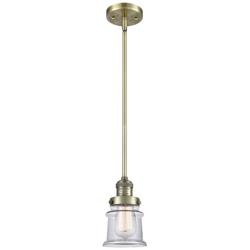 Franklin Restoration Canton 5" Brass Stemmed Mini Pendant w/ Clear Sha
