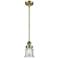 Franklin Restoration Canton 5" Brass Stemmed Mini Pendant w/ Seedy Sha
