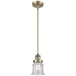 Franklin Restoration Canton 5" Brass Stemmed Mini Pendant w/ Seedy Sha