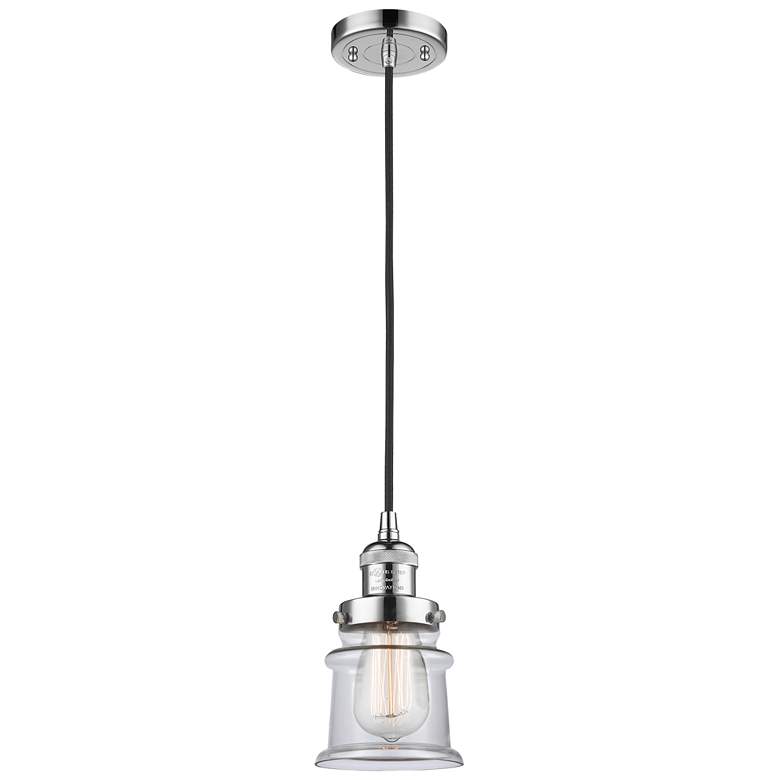 Image 1 Franklin Restoration Canton 5" Chrome Corded Mini Pendant w/ Clear Sha