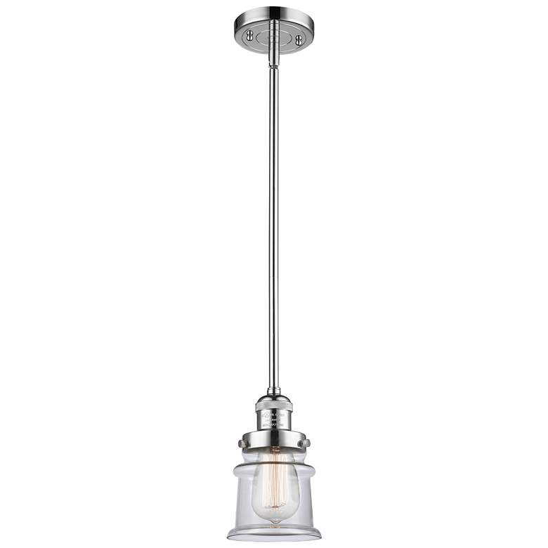 Image 1 Franklin Restoration Canton 5" Chrome Stemmed Mini Pendant w/ Clear Sh