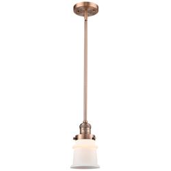 Franklin Restoration Canton 5" Copper Stemmed Mini Pendant w/ White Sh