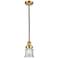 Franklin Restoration Canton 5" Gold Corded Mini Pendant w/ Seedy Shade