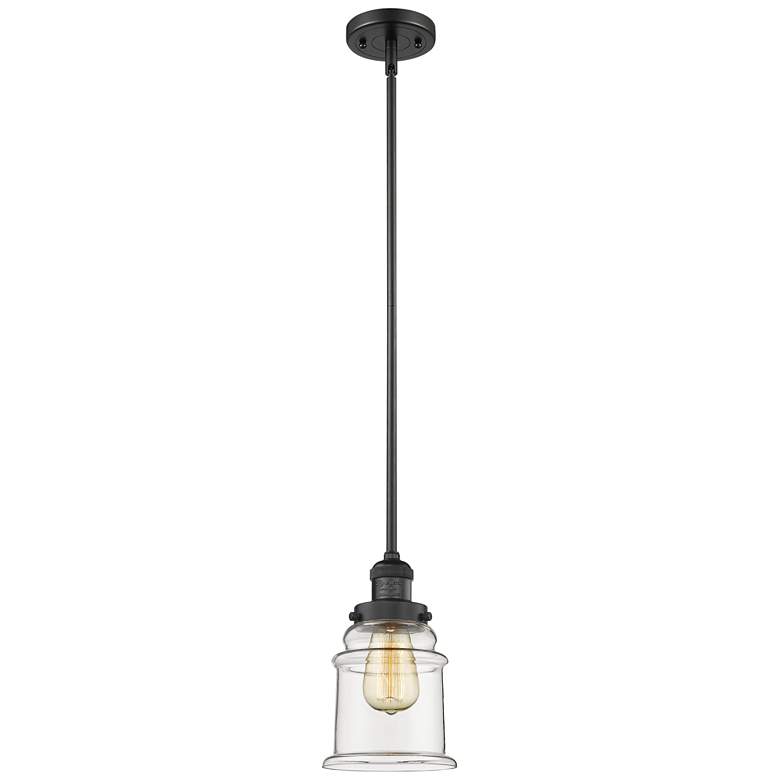 Image 1 Franklin Restoration Canton 7" LED Mini Pendant - Matte Black - Clear
