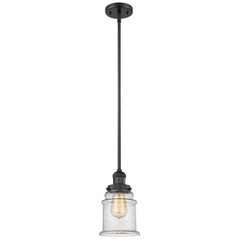Image 1 Franklin Restoration Canton 7" LED Mini Pendant - Matte Black - Seedy