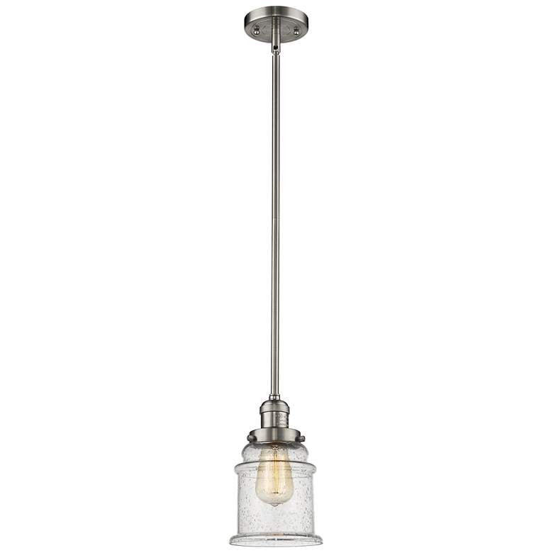 Image 1 Franklin Restoration Canton 7" LED Mini Pendant - Satin Nickel - Seedy