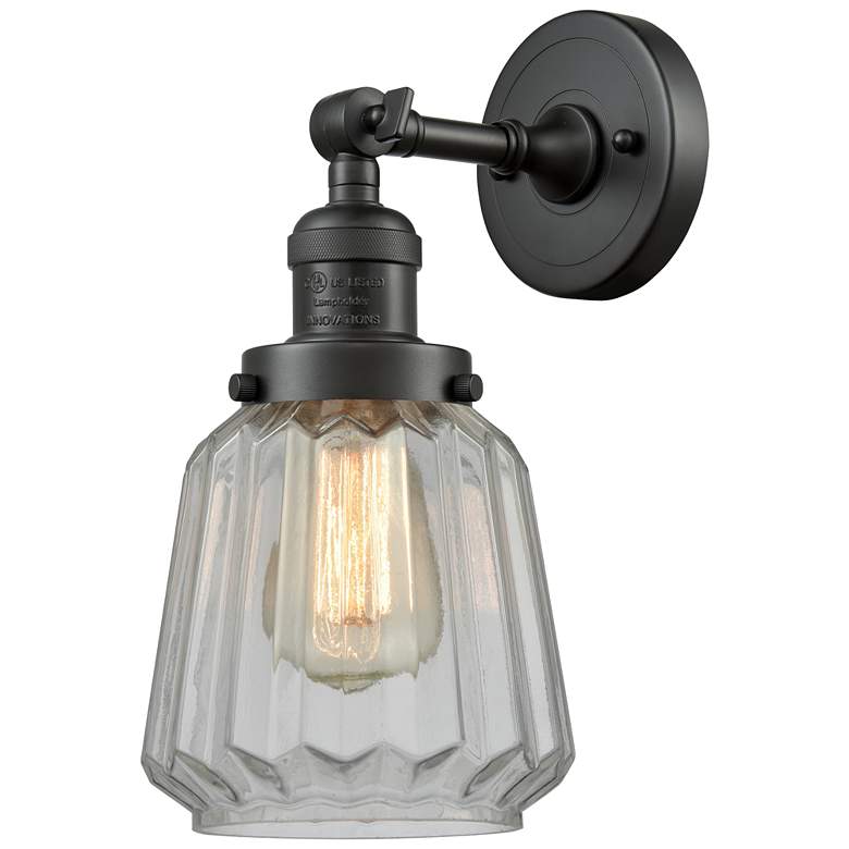 Image 1 Franklin Restoration Chatham 7" Oil Rubbed Bronze Sconce w/ Clear Shad