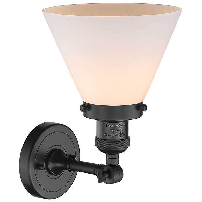 Image 3 Franklin Restoration Cone 10 1/2"H Matte Black Wall Sconce more views