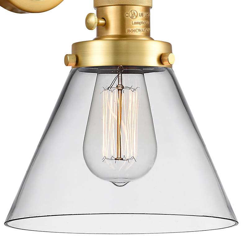 Image 2 Franklin Restoration Cone 10 1/2"H Satin Gold Wall Sconce more views