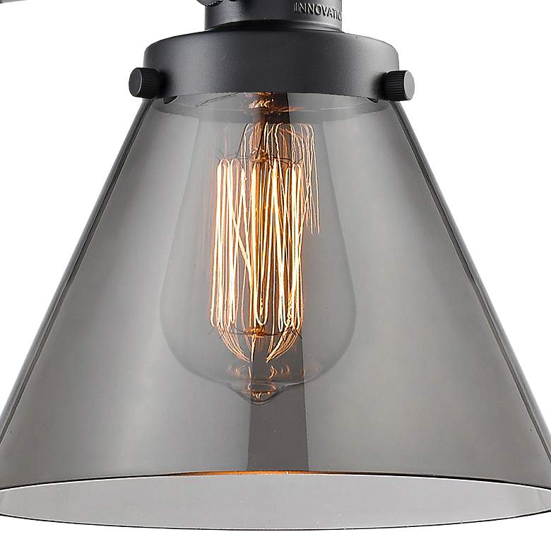 Image 2 Franklin Restoration Cone 10" High Matte Black Wall Sconce more views