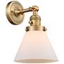 Franklin Restoration Cone 10"H Brass Sconce w/ White Glass