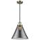Franklin Restoration Cone 12" Brass Corded Mini Pendant w/ Smoke Shade