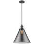 Franklin Restoration Cone 12" Bronze Corded Mini Pendant w/ Smoke Shad