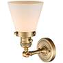 3_Franklin Restoration Cone 12" High Brushed Brass Wall Sconce more views