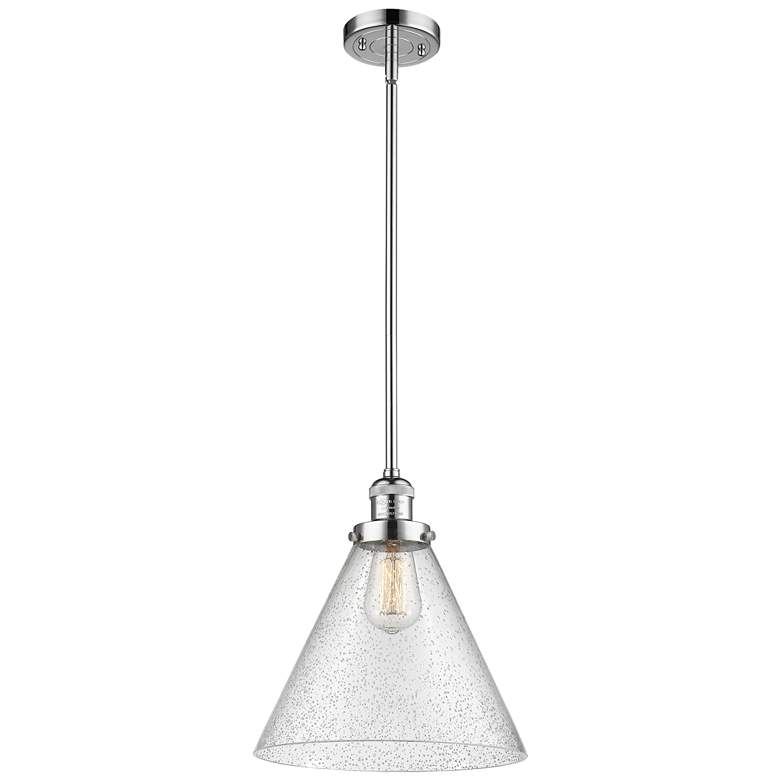 Image 1 Franklin Restoration Cone 12" LED Mini Pendant - Polished Chrome - See