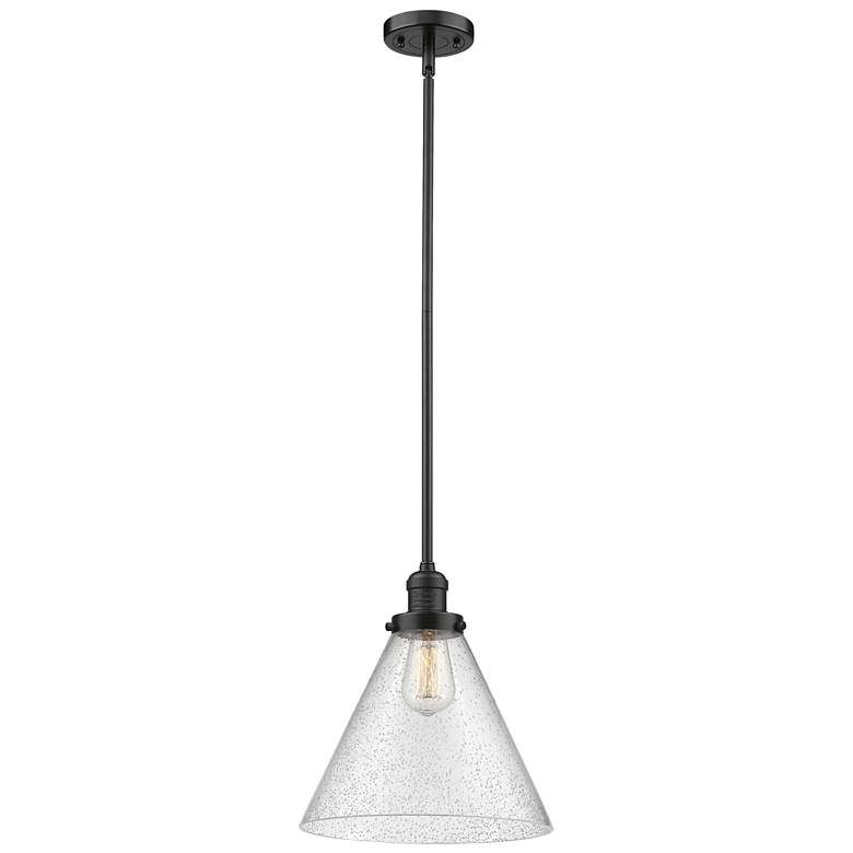Image 1 Franklin Restoration Cone 12" Mini Pendant - Oil Rubbed Bronze - Seedy