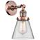 Franklin Restoration Cone 12"H Copper Sconce w/ Clear Glass