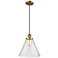 Franklin Restoration Cone 12" LED Mini Pendant - Brushed Brass - Seedy