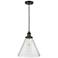 Franklin Restoration Cone 12" LED Mini Pendant - Matte Black - Seedy Shade