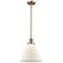 Franklin Restoration Cone 12" Mini Pendant - Antique Copper - Matte White