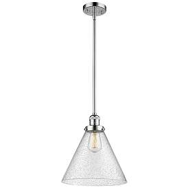 Image1 of Franklin Restoration Cone 12" Mini Pendant - Polished Chrome - Seedy