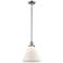 Franklin Restoration Cone 12" Mini Pendant - Polished Nickel - Matte White