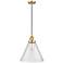 Franklin Restoration Cone 12" Mini Pendant - Satin Gold - Seedy Shade