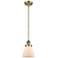 Franklin Restoration Cone 6" Brass Stemmed Mini Pendant w/ White Shade