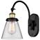 Franklin Restoration Cone 6" Clear Shade Black Brass Incandescent Scon