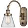 Franklin Restoration Cone 6" Incandescent Sconce - Brass - Clear Shade