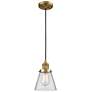 Franklin Restoration Cone 6" LED Mini Pendant - Brushed Brass - Clear