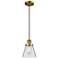 Franklin Restoration Cone 6" LED Mini Pendant - Brushed Brass - Clear