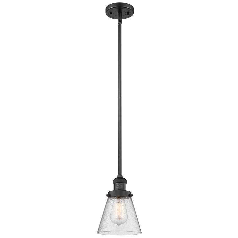 Image 1 Franklin Restoration Cone 6" LED Mini Pendant - Matte Black - Seedy