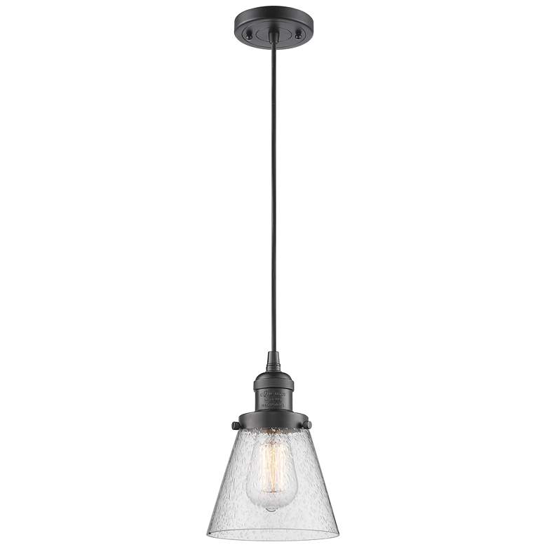 Image 1 Franklin Restoration Cone 6" LED Mini Pendant - Oil Rubbed Bronze - Se