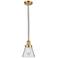 Franklin Restoration Cone 6" LED Mini Pendant - Satin Gold - Clear Sha