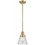 Franklin Restoration Cone 6" LED Mini Pendant - Satin Gold - Clear