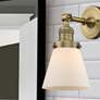 1_Franklin Restoration Cone 6" LED Sconce - Brass Finish - Matte White S