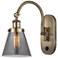 Franklin Restoration Cone 6" LED Sconce - Brass Finish - Plated Smoke