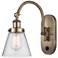 Franklin Restoration Cone 6" LED Sconce - Brass Finish - Seedy Shade