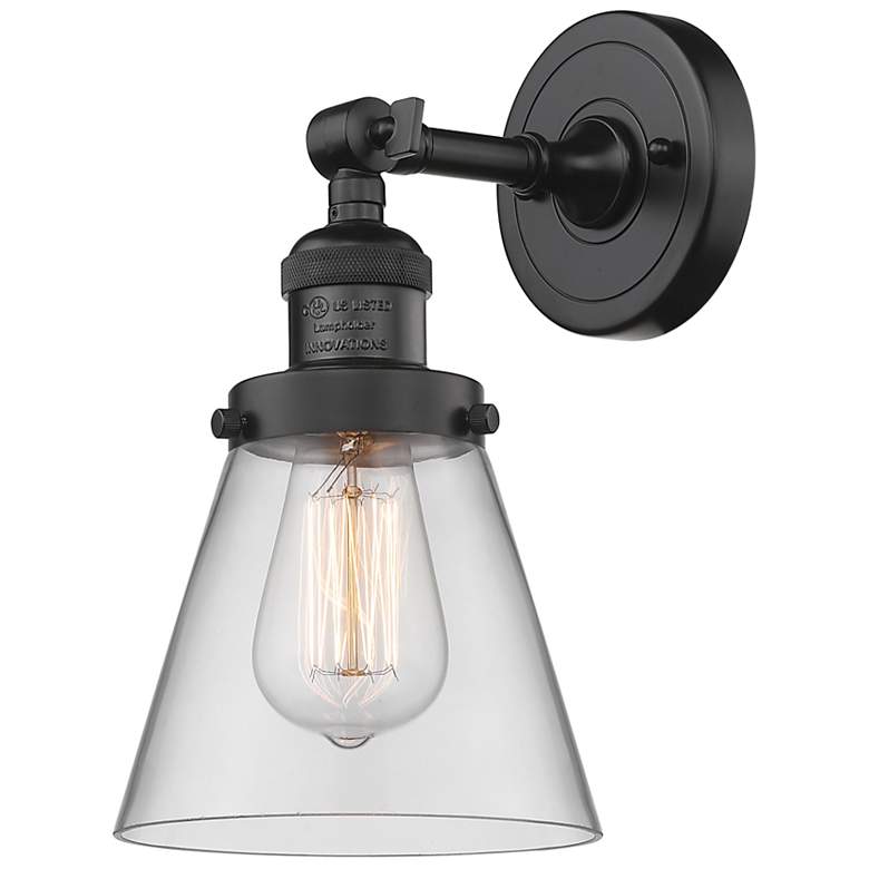 Image 1 Franklin Restoration Cone 6" LED Sconce - Bronze Finish - Clear Shade