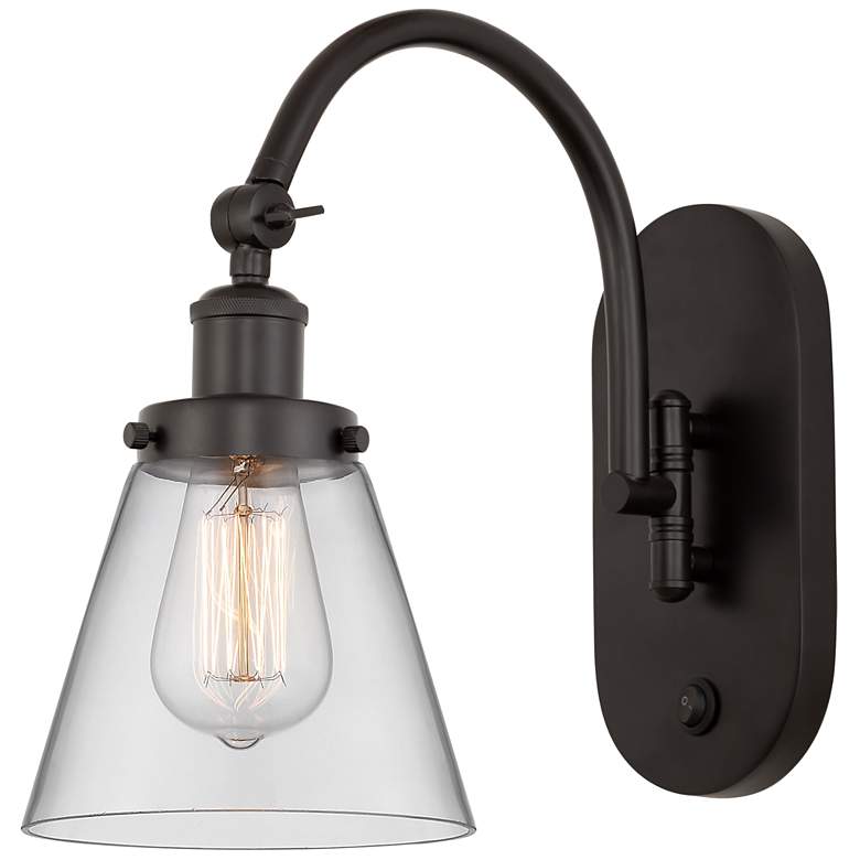 Image 1 Franklin Restoration Cone 6" LED Sconce - Bronze Finish - Clear Shade
