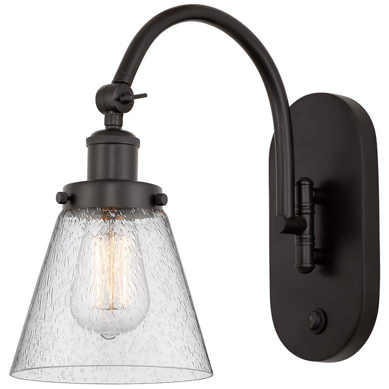Image 1 Franklin Restoration Cone 6" LED Sconce - Bronze Finish - Seedy Shade