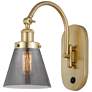 Franklin Restoration Cone 6" LED Sconce - Gold Finish - Plated Smoke S