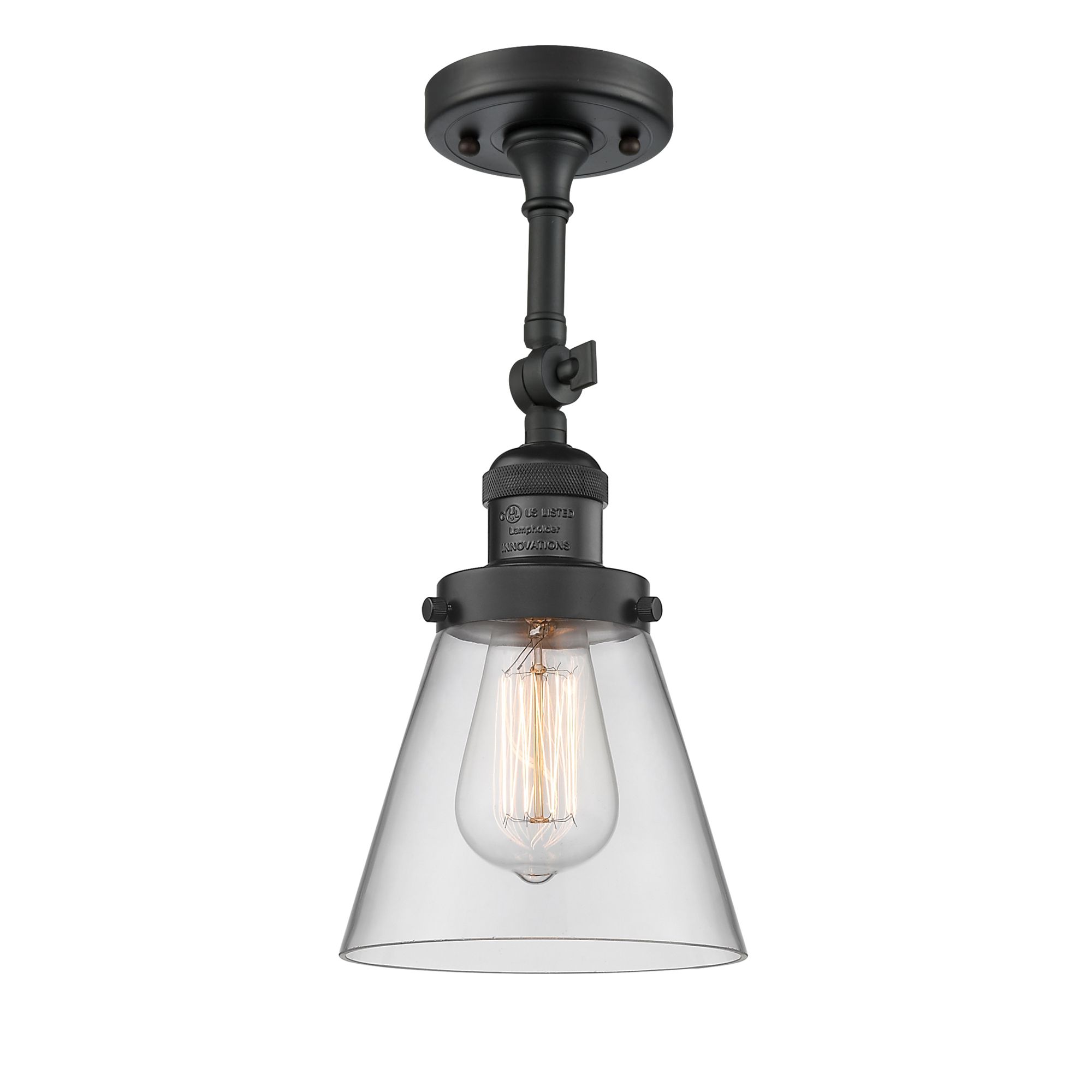 Image 4 Franklin Restoration Cone 6" LED Sconce - Matte Black Finish - Clear S more views