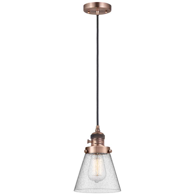 Image 1 Franklin Restoration Cone 6" Mini Pendant - LED Bulb - Copper - Seedy